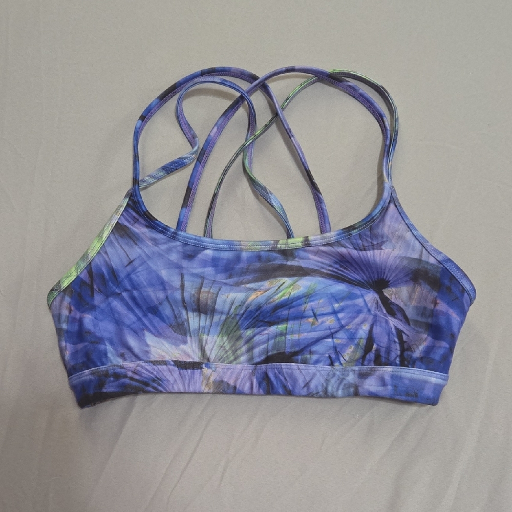 Athleta Purple and Green Strappy Sports Bra